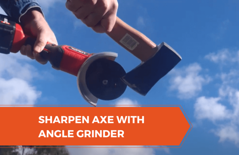 sharpen axe with angle grinder